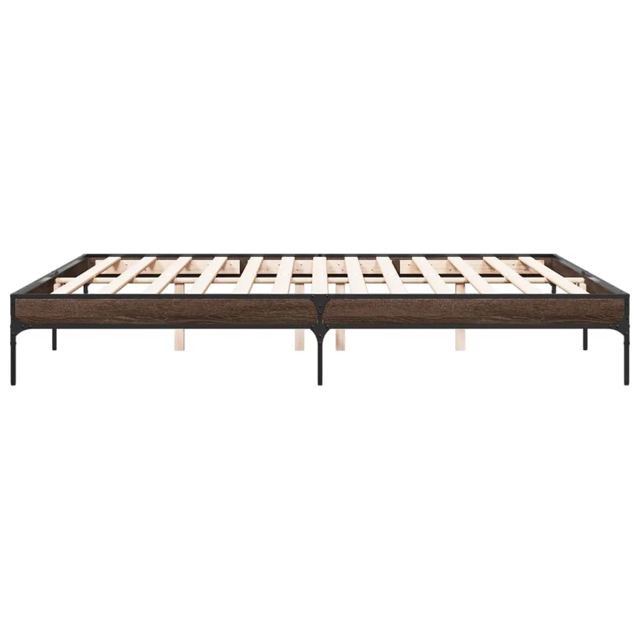 Cadre de lit sans matelas chêne marron 200x200 cm - 5