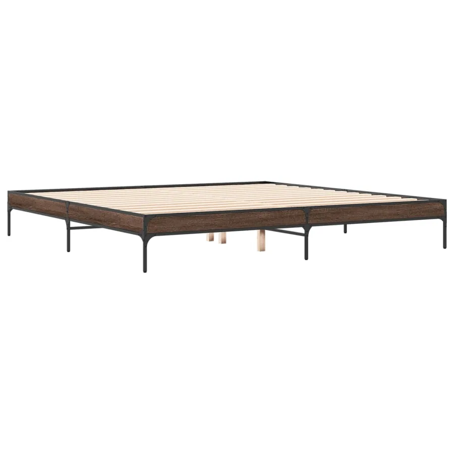 Cadre de lit sans matelas chêne marron 200x200 cm - 6