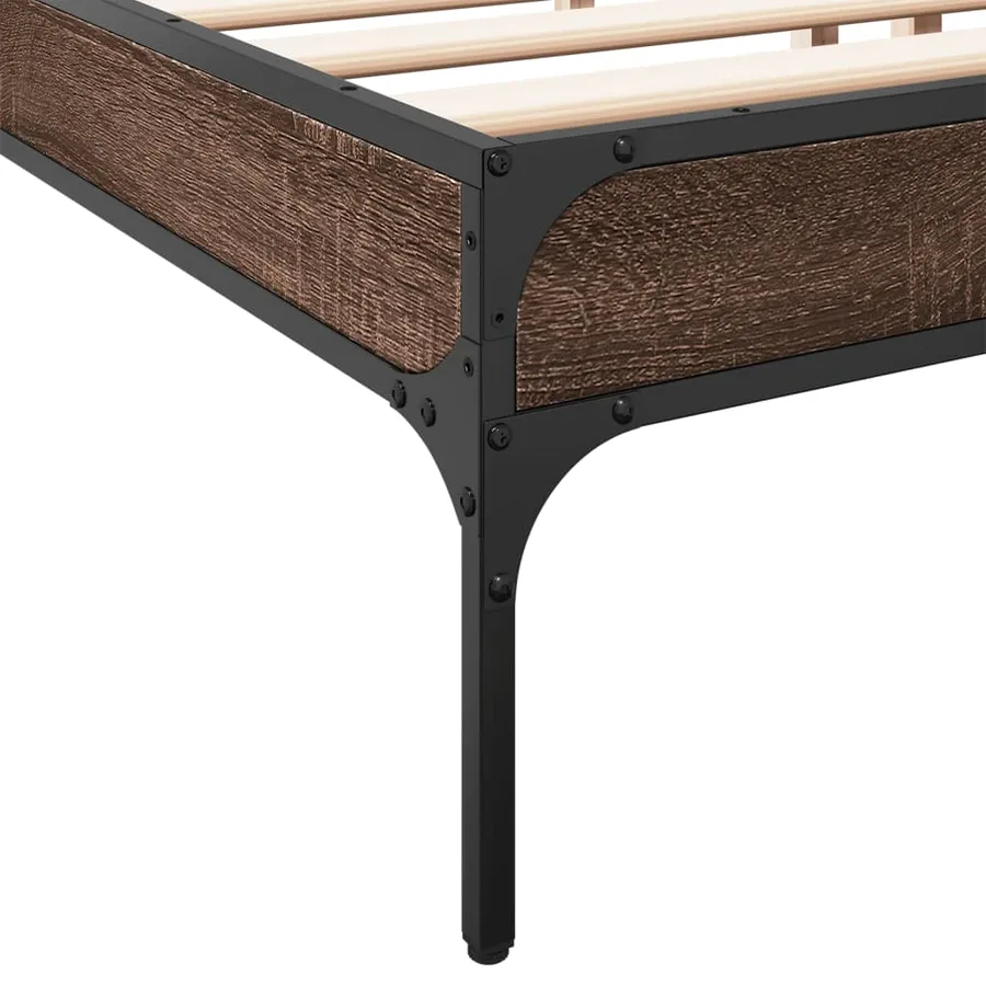 Cadre de lit sans matelas chêne marron 200x200 cm - 7