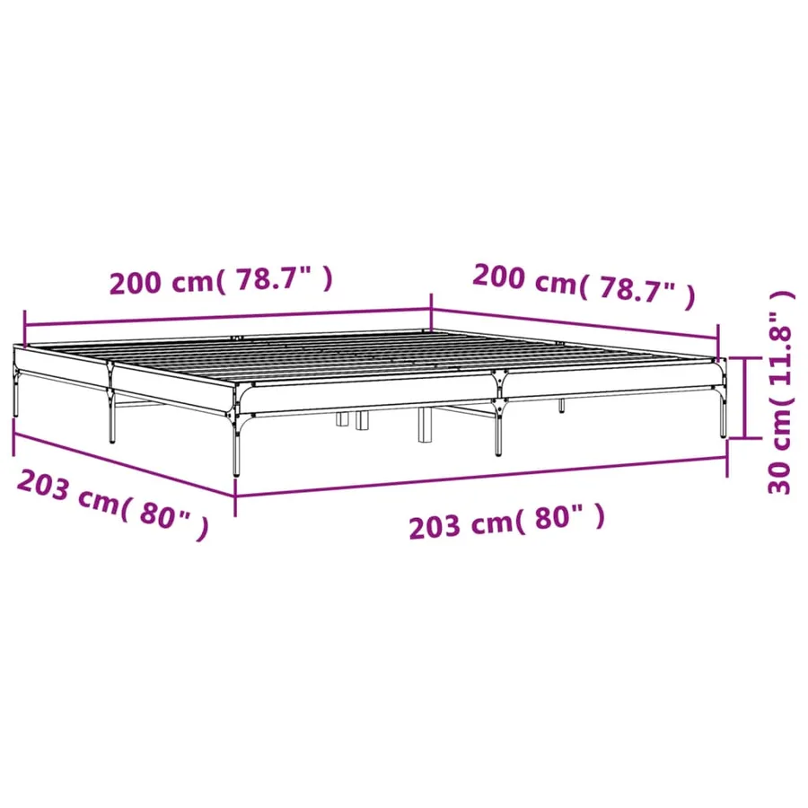 Cadre de lit sans matelas chêne marron 200x200 cm - 9