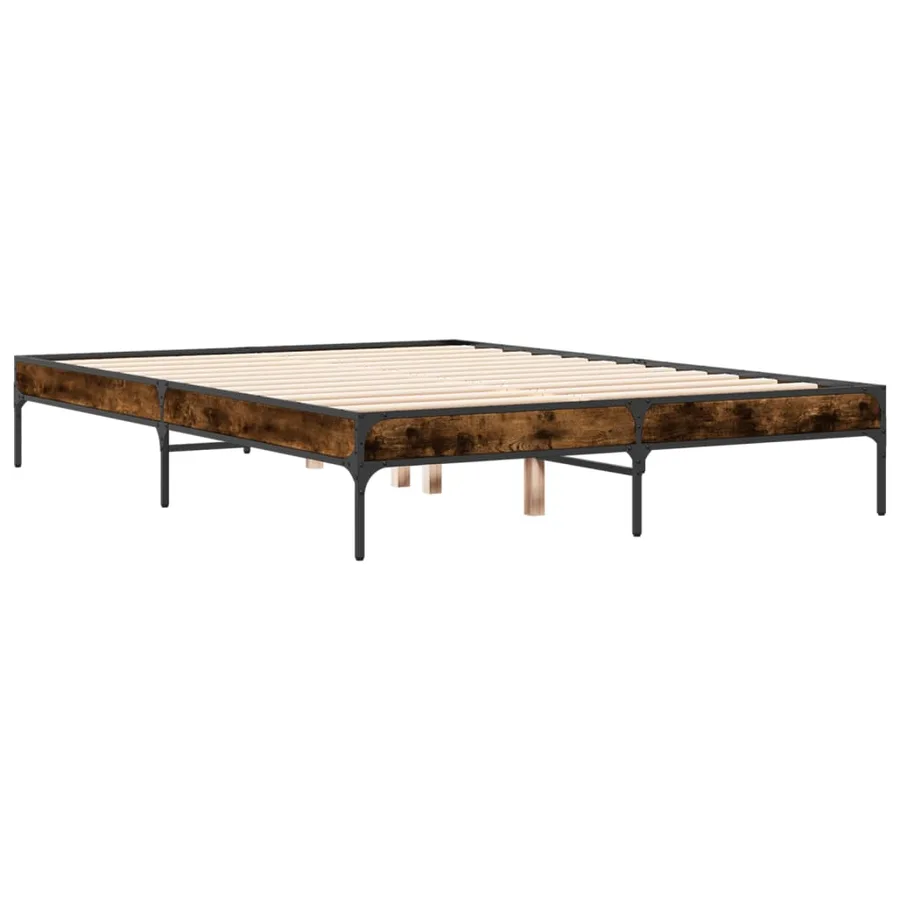 Cadre de lit sans matelas chêne fumé 120x200 cm - 3