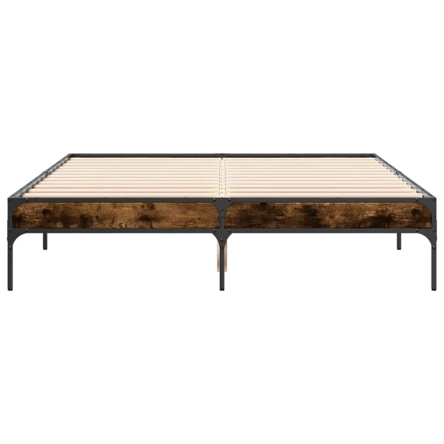 Cadre de lit sans matelas chêne fumé 120x200 cm - 4