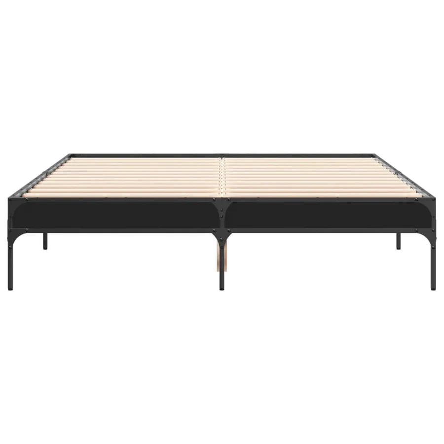 Cadre de lit sans matelas noir 120x200 cm - 4