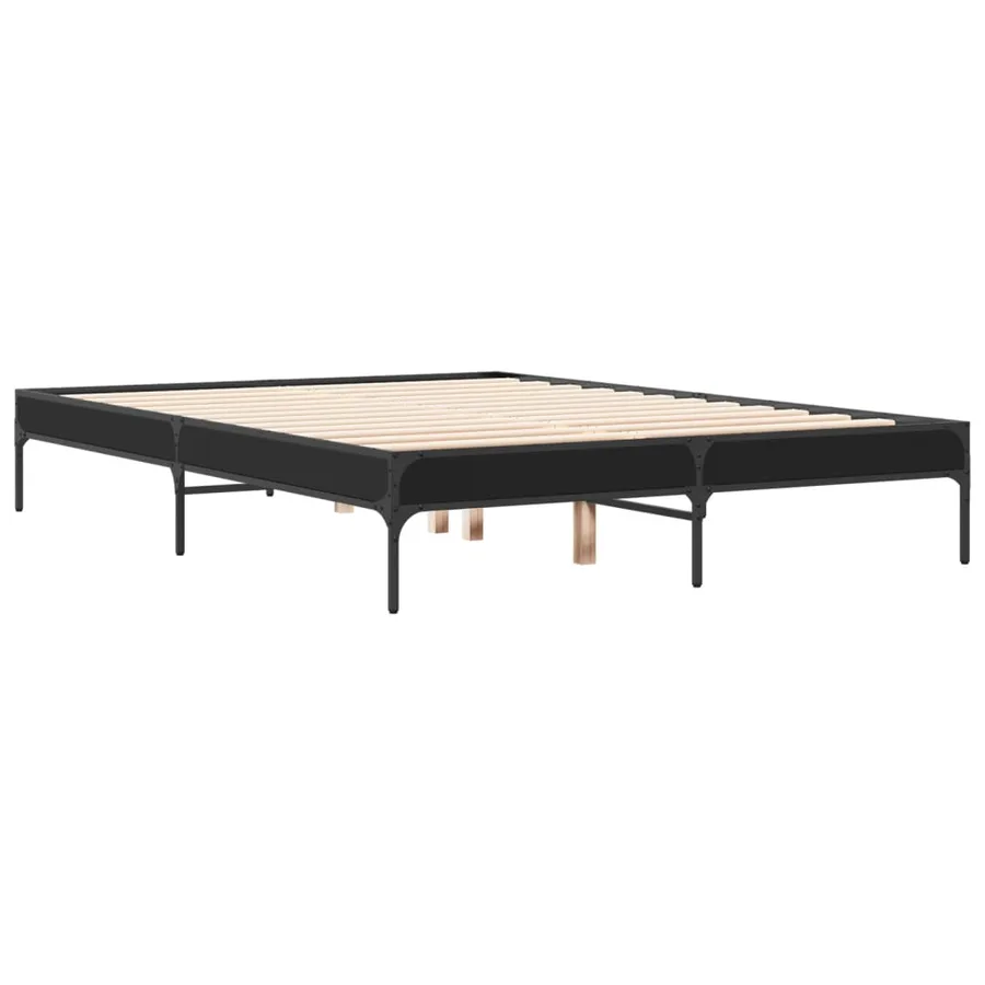 Cadre de lit sans matelas noir 120x200 cm - 6