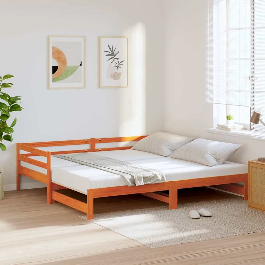 Lit de jour et lit gigogne sans matelas 80x200 cm bois massif
