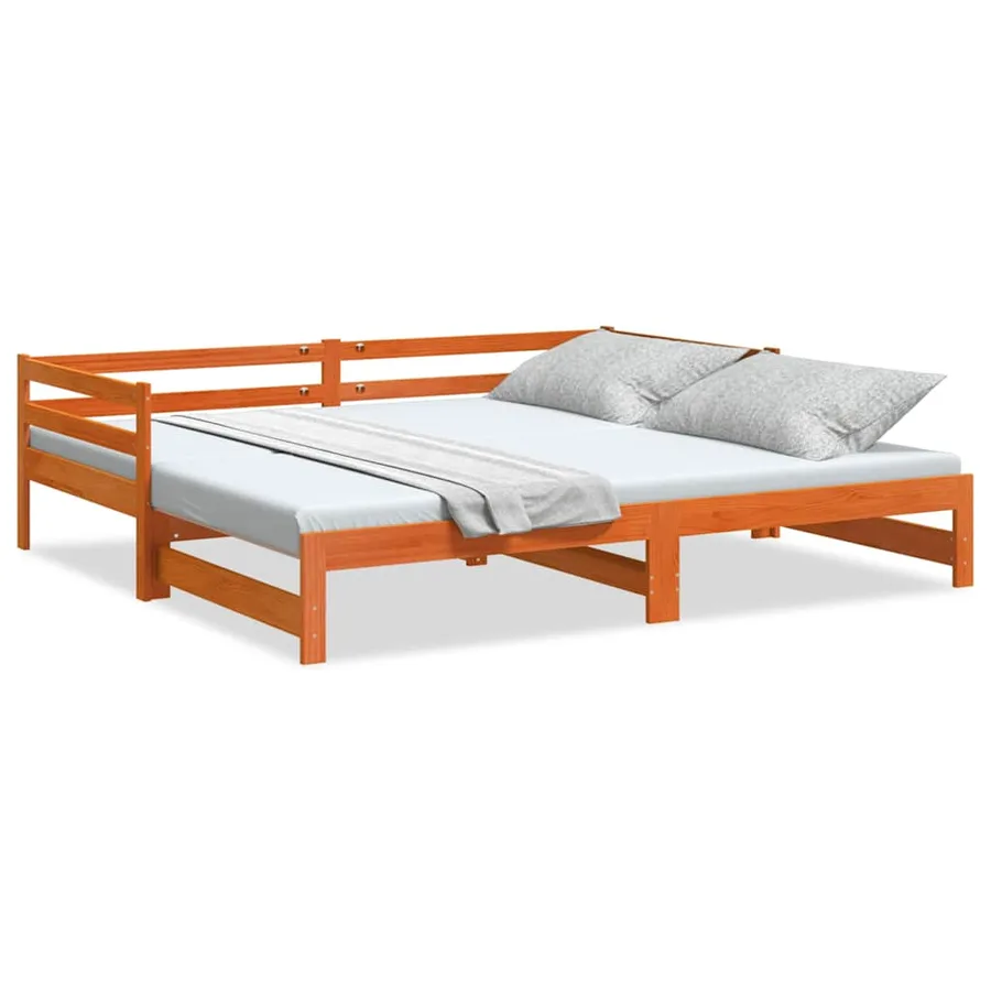 Lit de jour et lit gigogne sans matelas 80x200 cm bois massif - 2