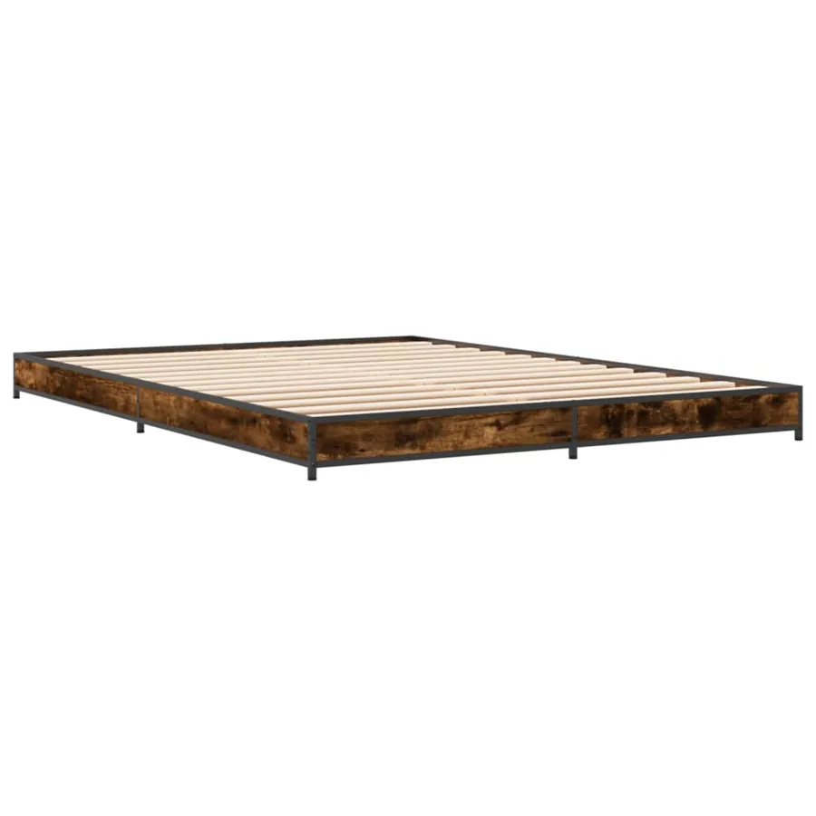 Cadre de lit sans matelas chêne fumé 120x200 cm - 3