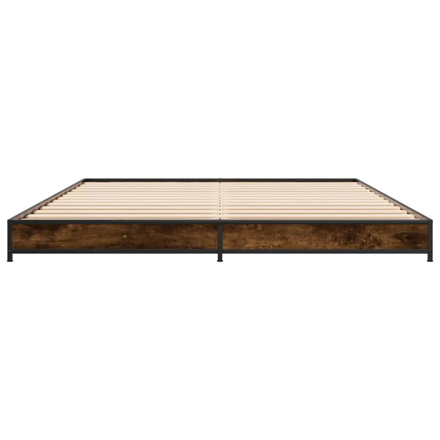 Cadre de lit sans matelas chêne fumé 120x200 cm - 4
