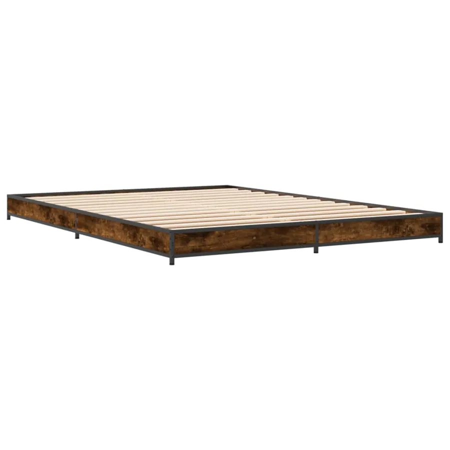 Cadre de lit sans matelas chêne fumé 120x200 cm - 6