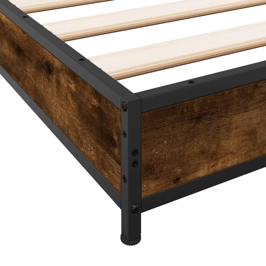 Cadre de lit sans matelas chêne fumé 120x200 cm - 7