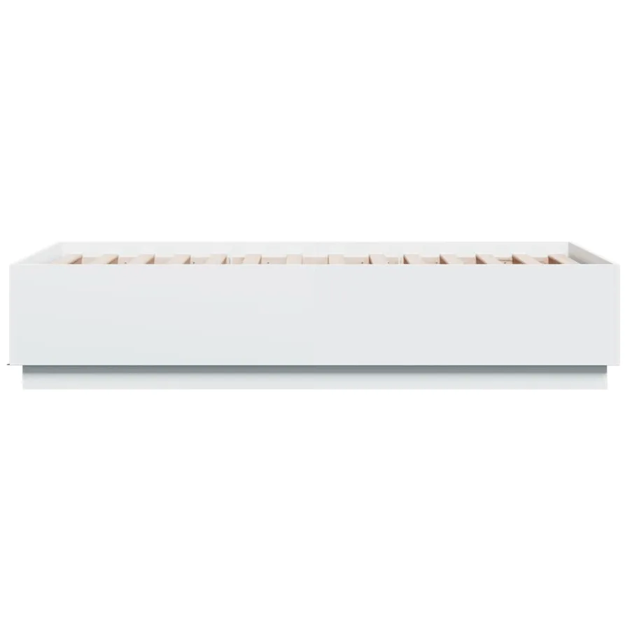 Cadre de lit avec LED sans matelas blanc 90x190 cm - 7