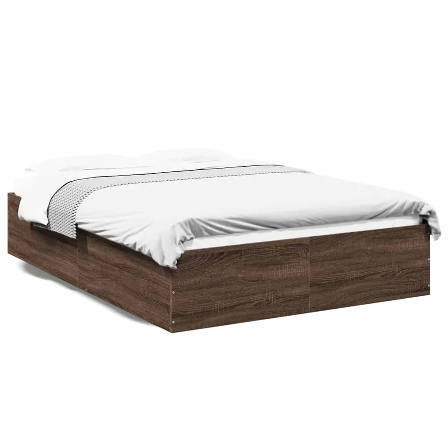 Cadre de lit sans matelas chêne marron 135x190 cm - 2