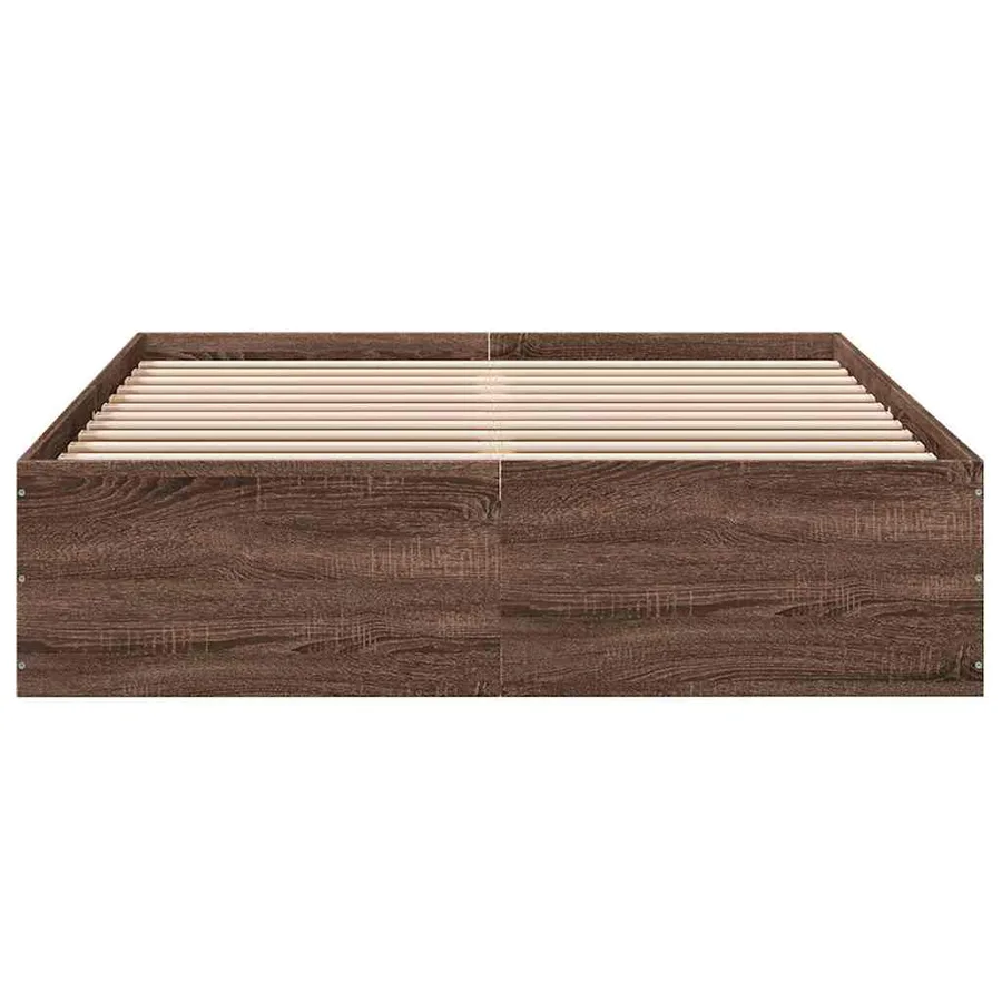 Cadre de lit sans matelas chêne marron 135x190 cm - 3