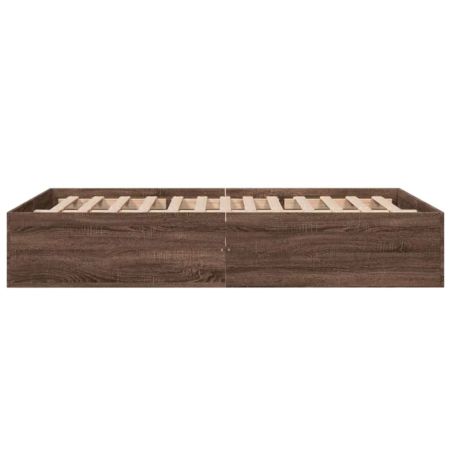 Cadre de lit sans matelas chêne marron 135x190 cm - 4