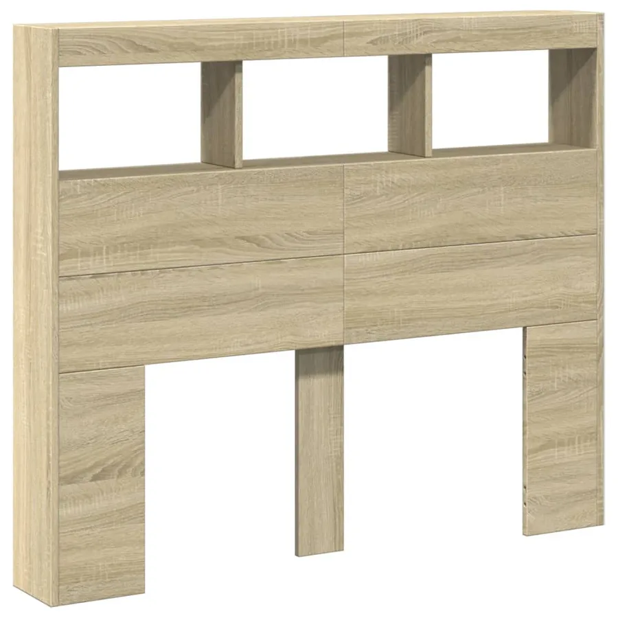 Armoire tête de lit avec LED chêne sonoma 120x17x102 cm - 3