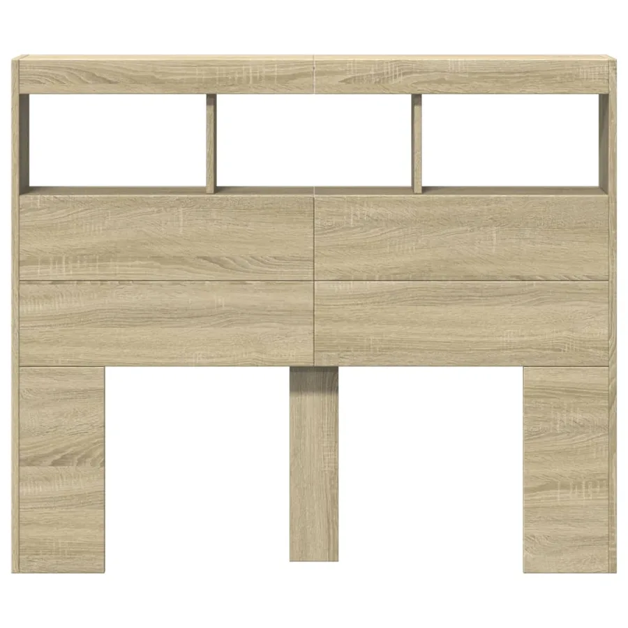 Armoire tête de lit avec LED chêne sonoma 120x17x102 cm - 6