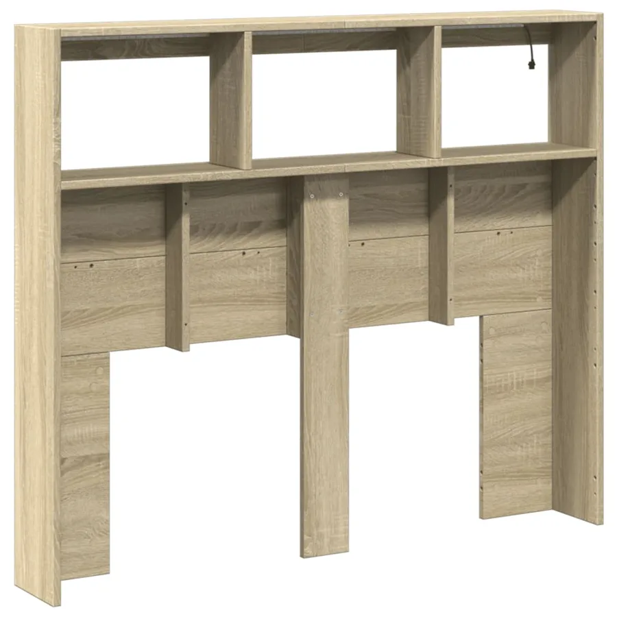 Armoire tête de lit avec LED chêne sonoma 120x17x102 cm - 8