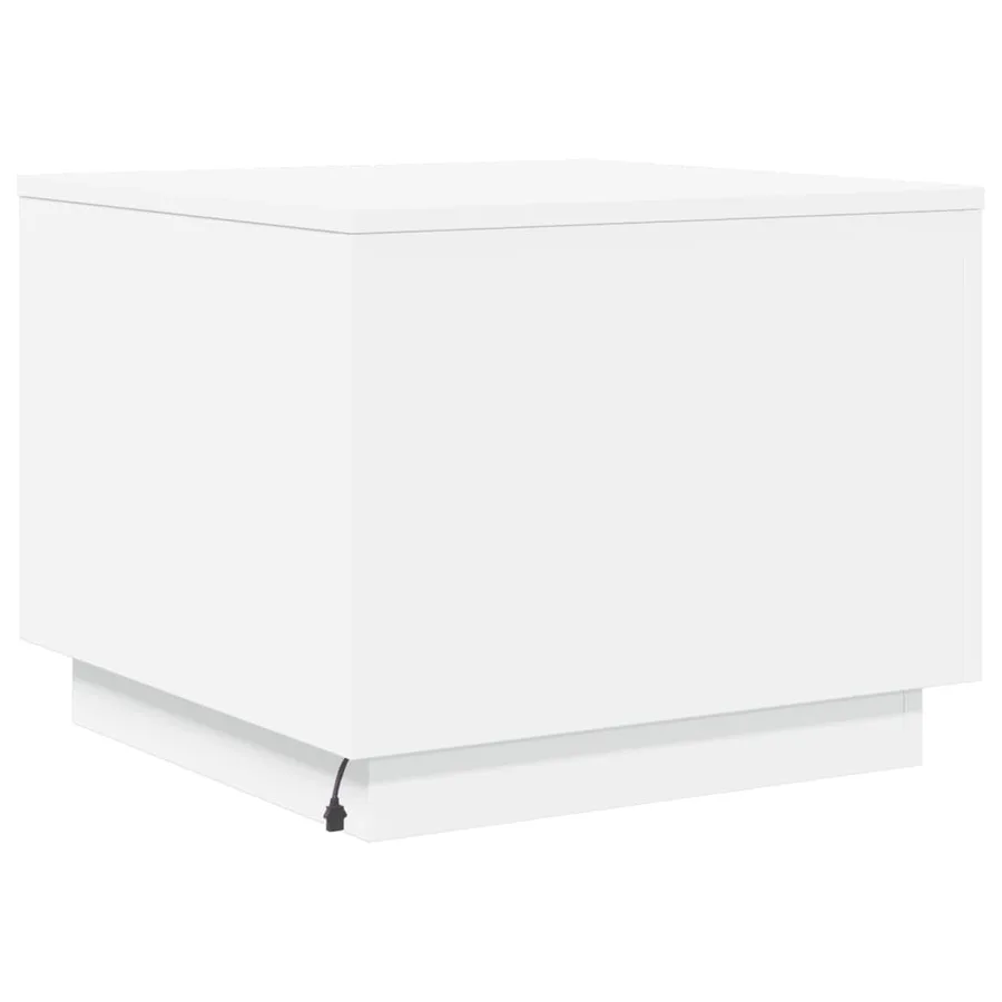 Table basse avec lumières LED blanc 50x50x40 cm - 9