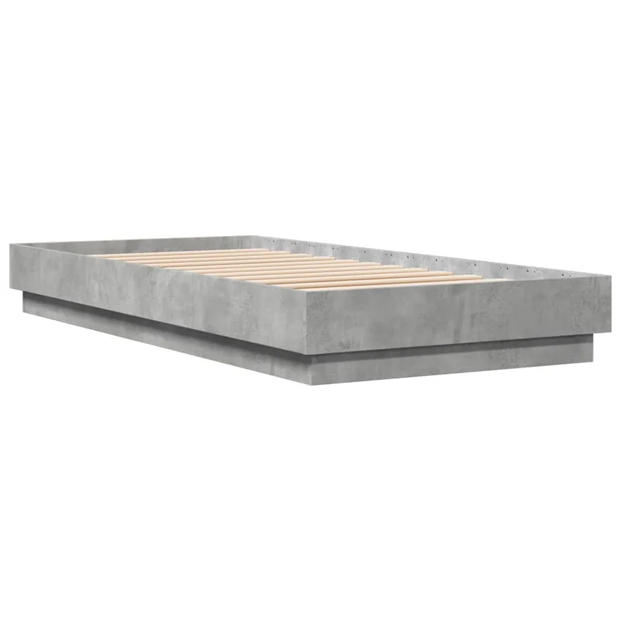 Cadre de lit sans matelas gris béton 100x200 cm - 3