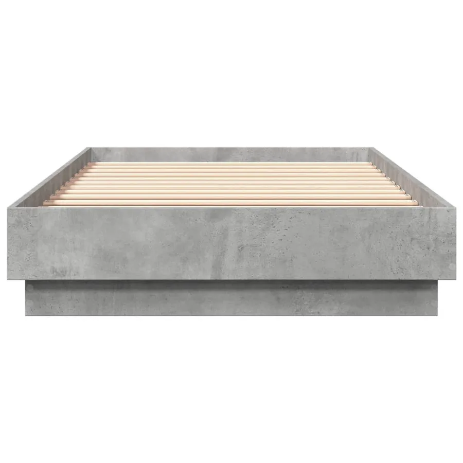 Cadre de lit sans matelas gris béton 100x200 cm - 4