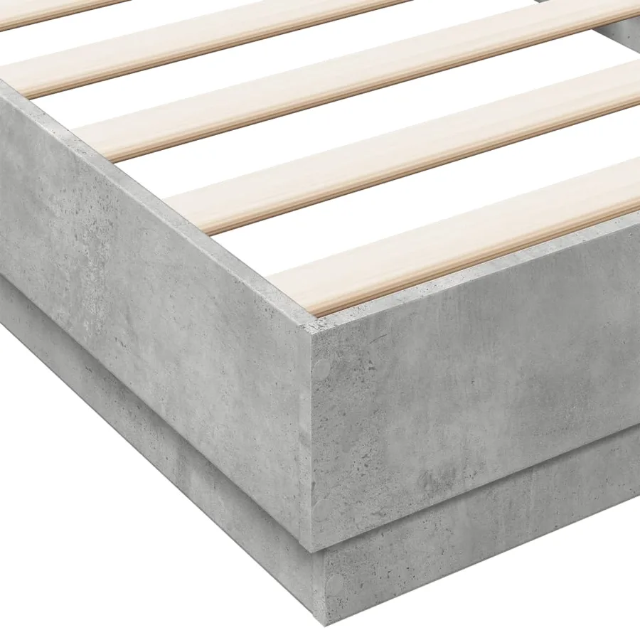Cadre de lit sans matelas gris béton 100x200 cm - 7