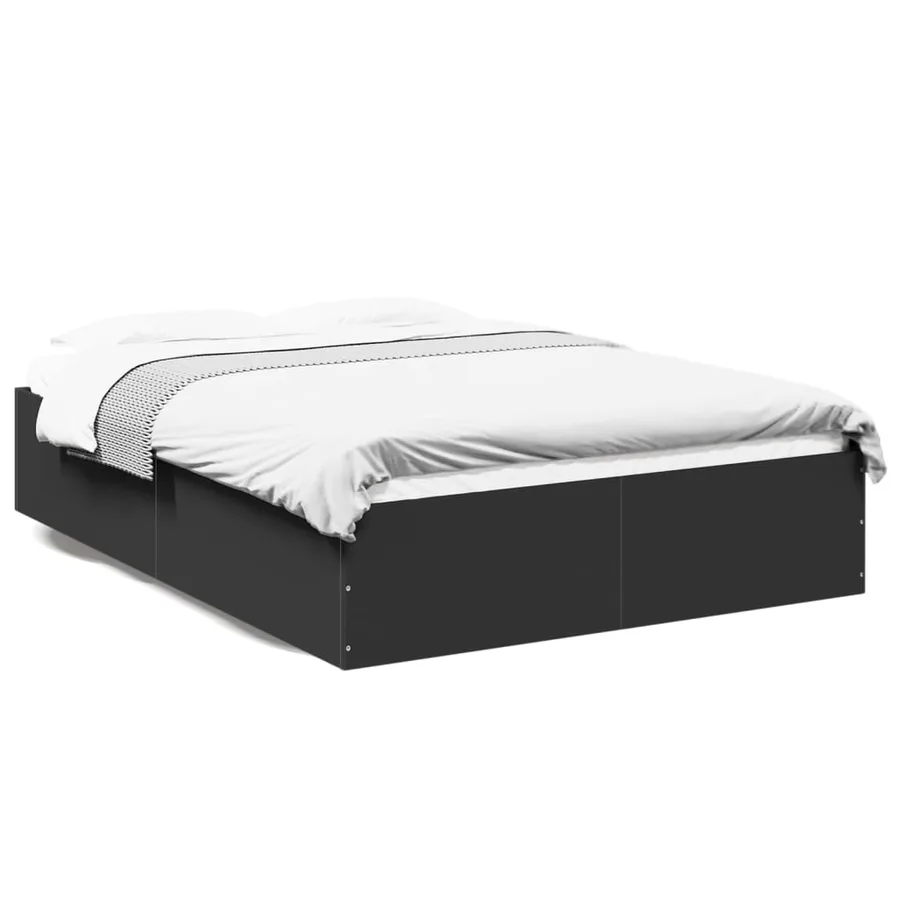 Cadre de lit sans matelas noir 135x190 cm - 2