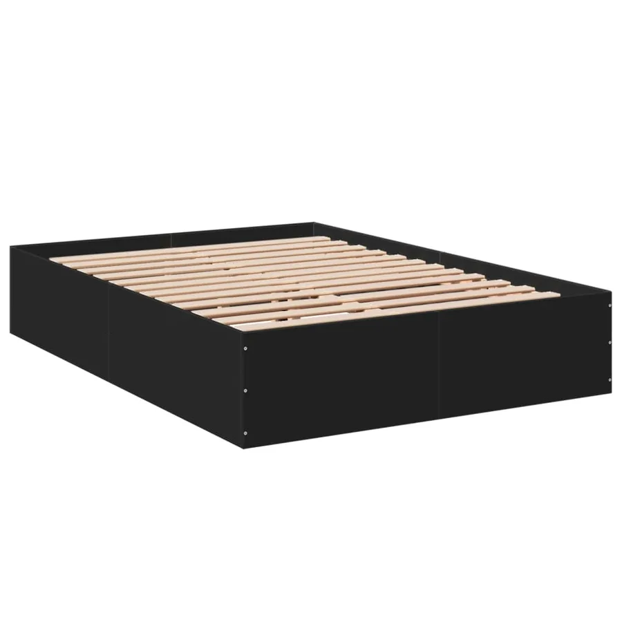 Cadre de lit sans matelas noir 135x190 cm - 3