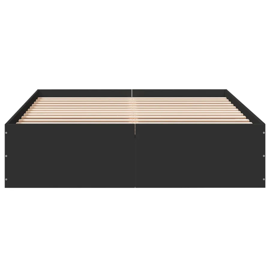 Cadre de lit sans matelas noir 135x190 cm - 4
