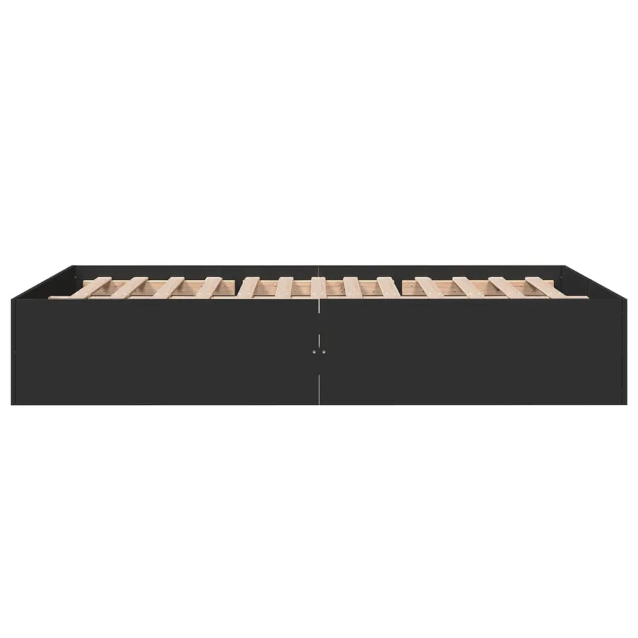 Cadre de lit sans matelas noir 135x190 cm - 5