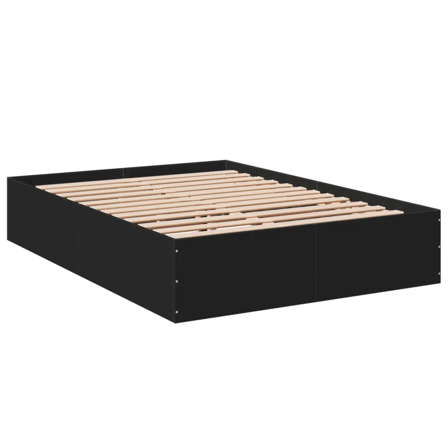 Cadre de lit sans matelas noir 135x190 cm - 6