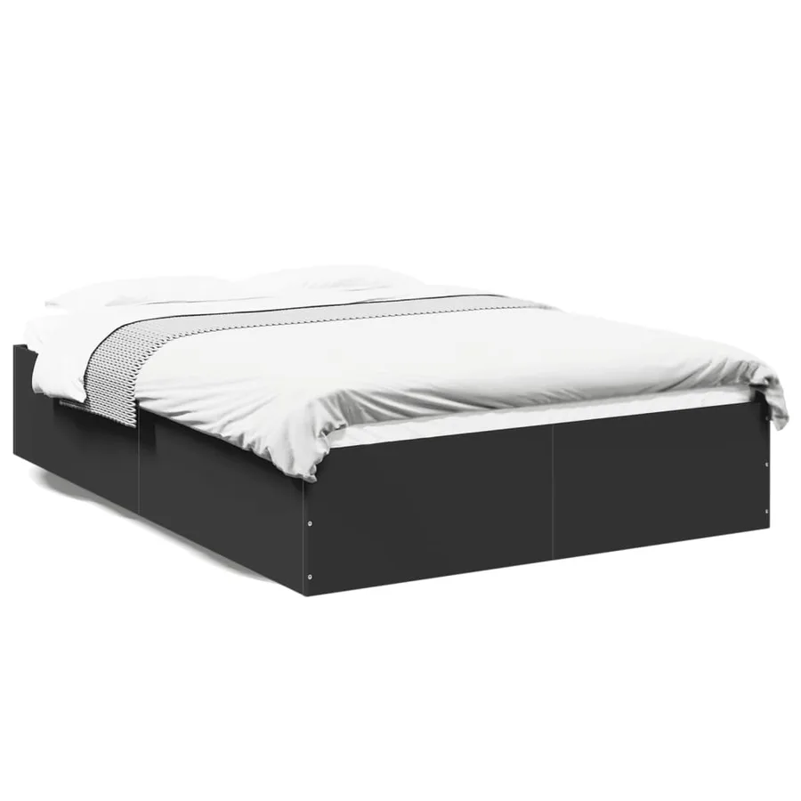 Cadre de lit sans matelas noir 120x190 cm - 2