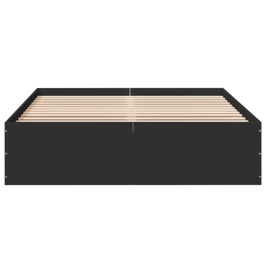 Cadre de lit sans matelas noir 120x190 cm - 4