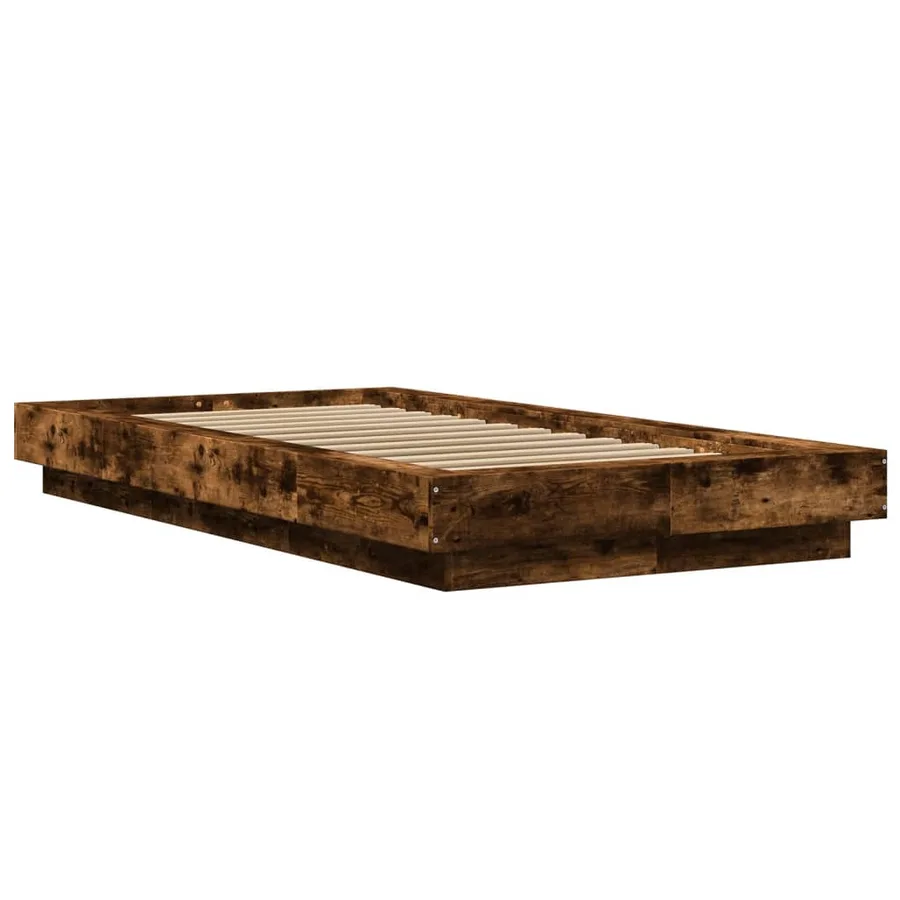 Cadre de lit sans matelas chêne fumé 90x200 cm - 3