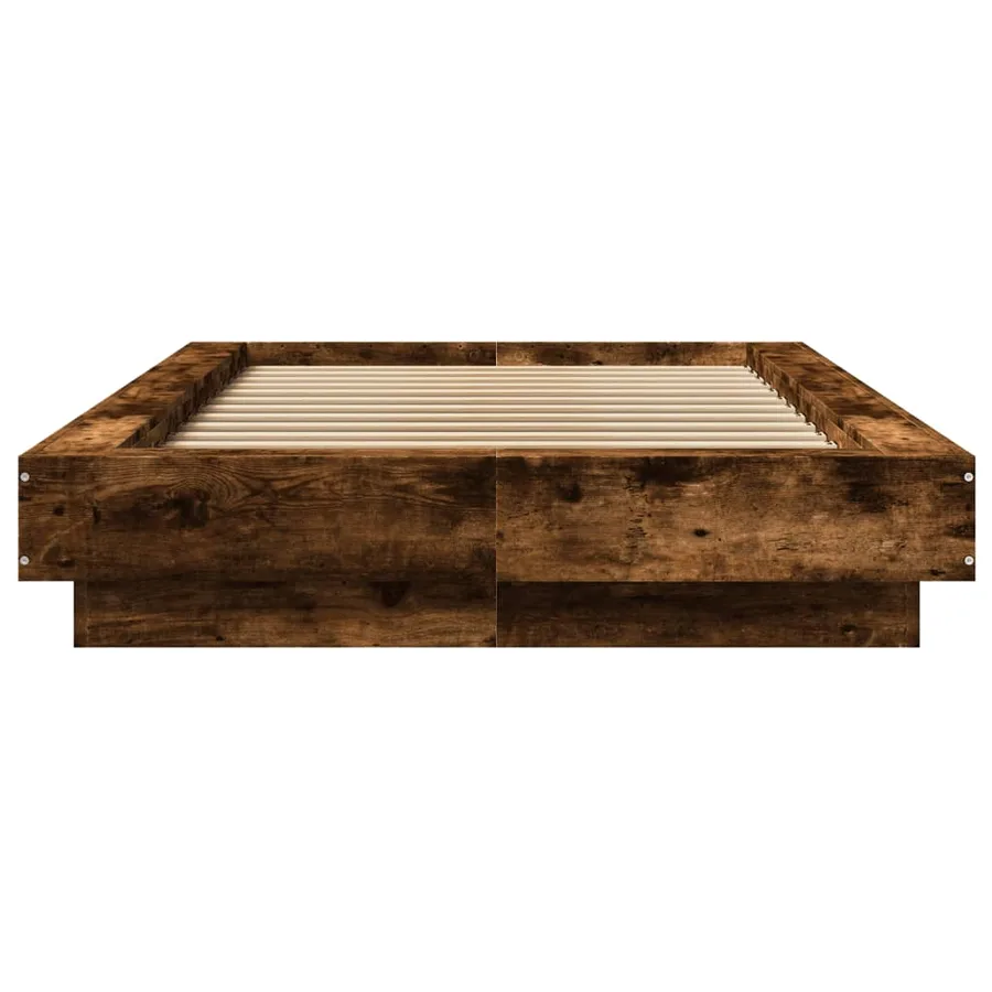 Cadre de lit sans matelas chêne fumé 90x200 cm - 4