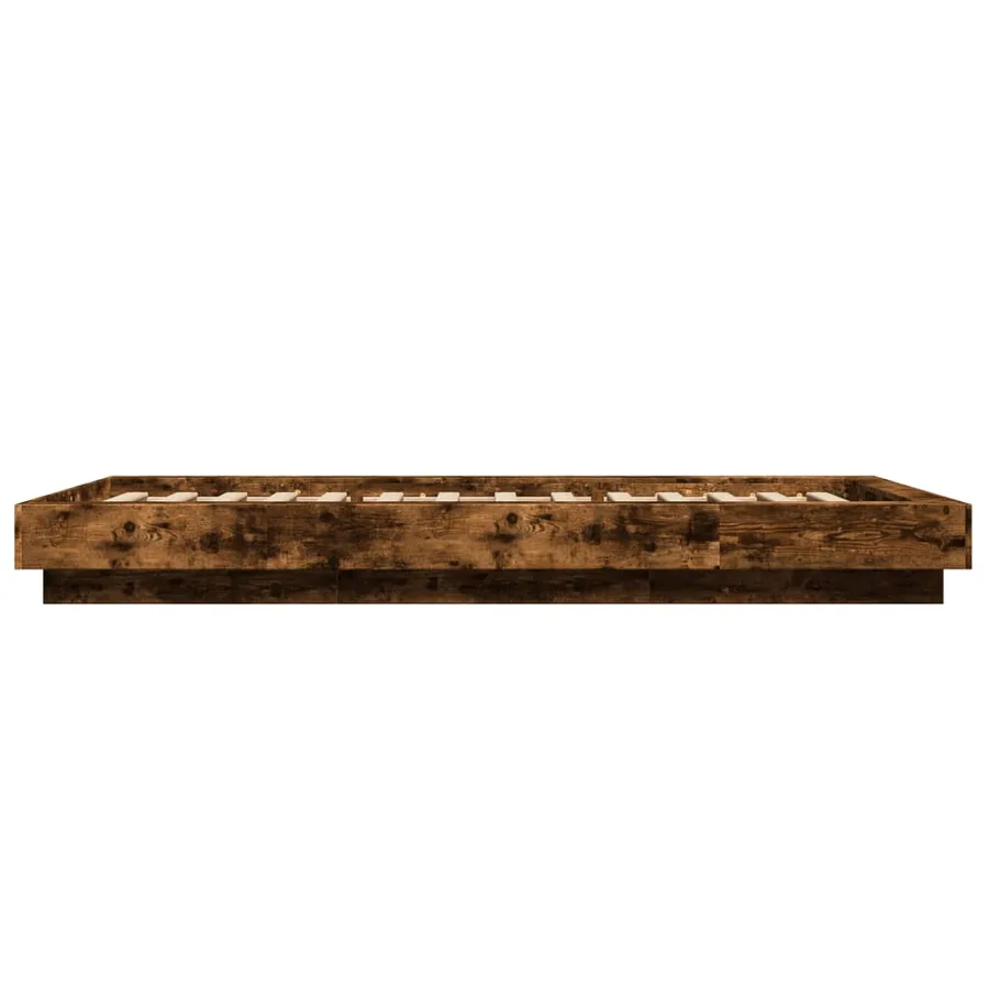 Cadre de lit sans matelas chêne fumé 90x200 cm - 5