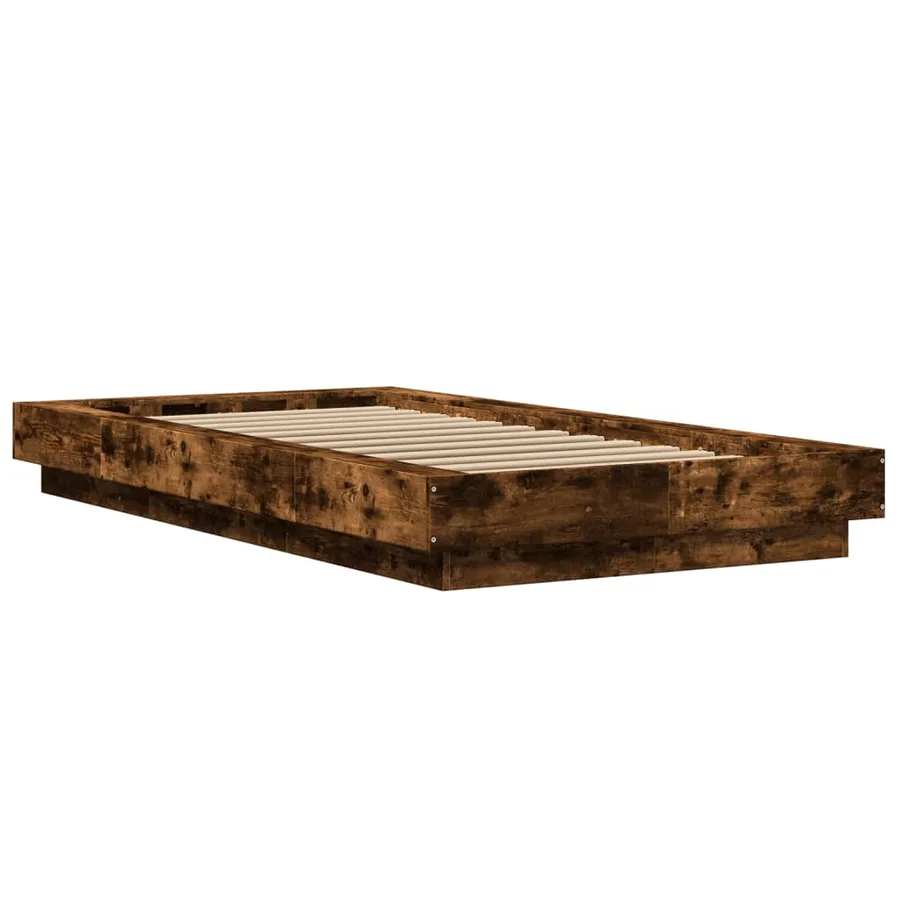 Cadre de lit sans matelas chêne fumé 90x200 cm - 6