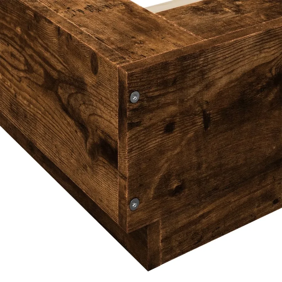 Cadre de lit sans matelas chêne fumé 90x200 cm - 7