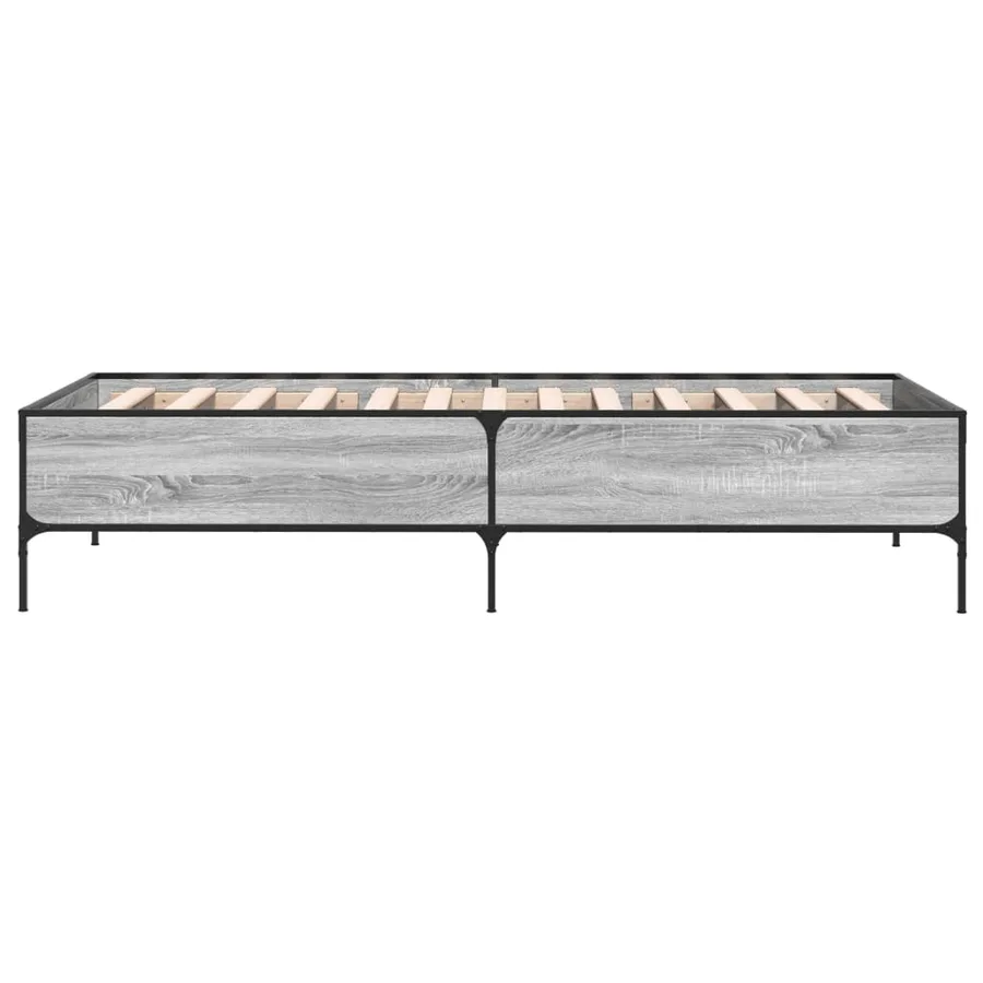 Cadre de lit sans matelas sonoma gris 90x200 cm - 5