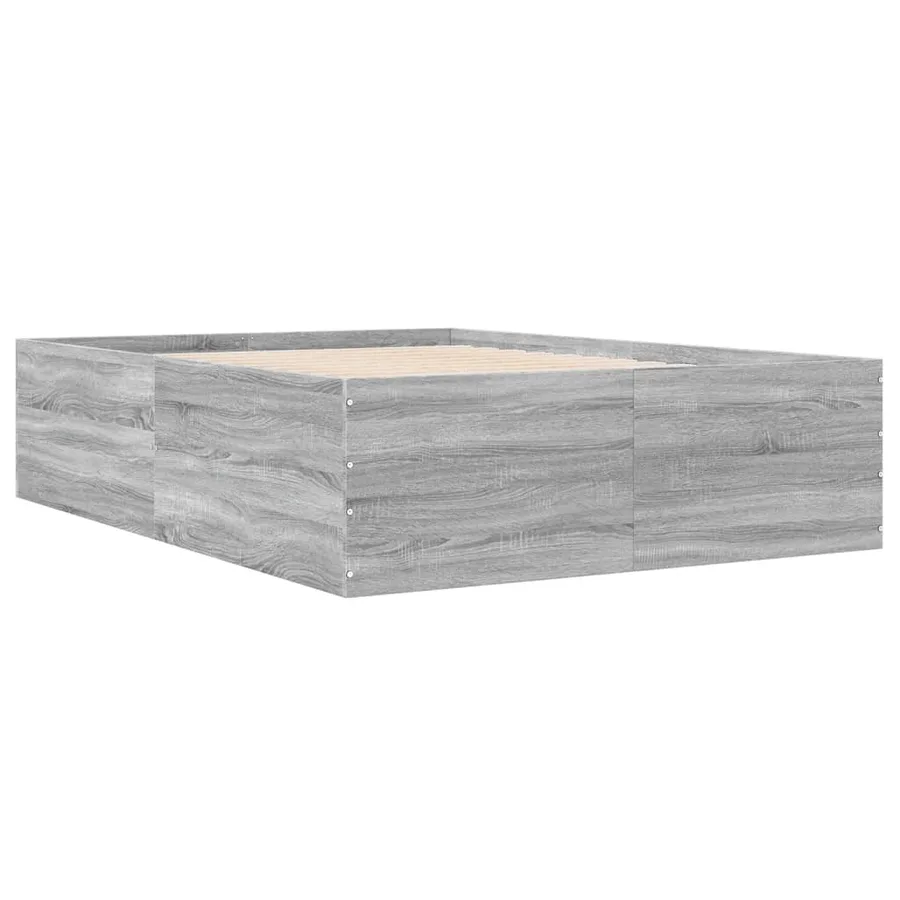 Cadre de lit sans matelas sonoma gris 120x190 cm - 6