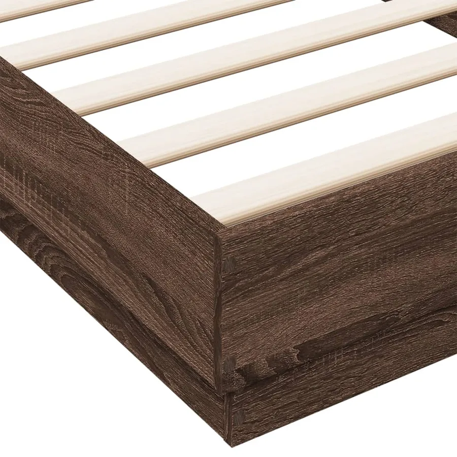Cadre de lit sans matelas chêne marron 100x200 cm - 7