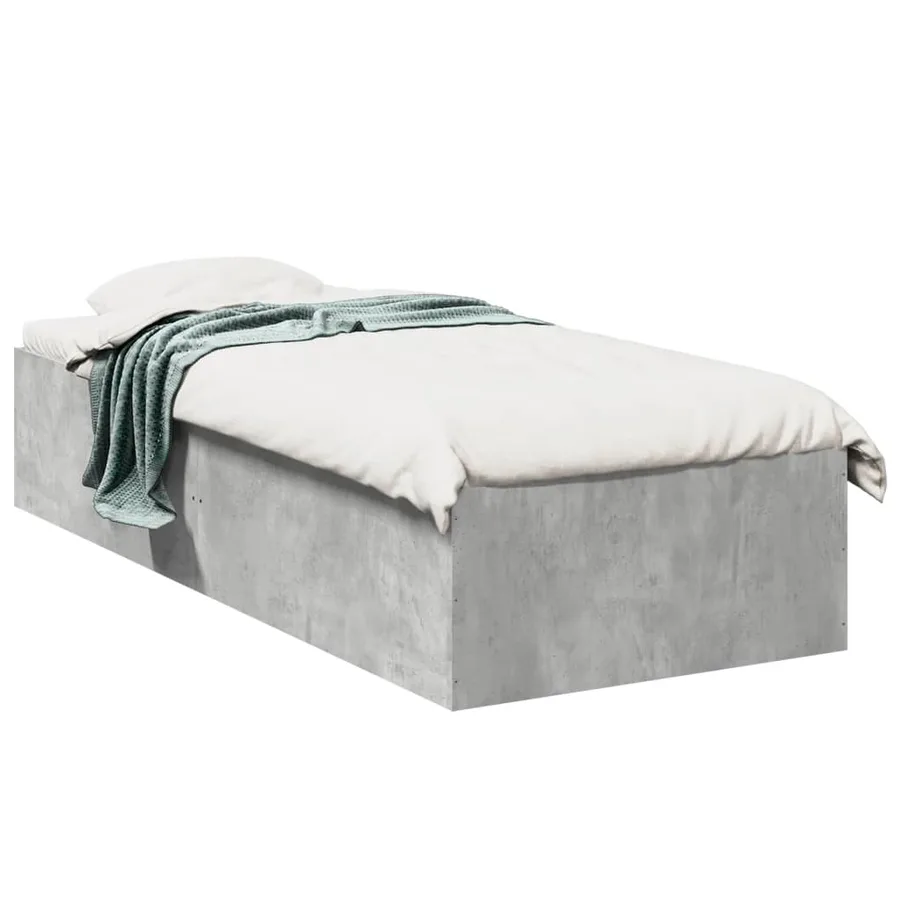 Cadre de lit sans matelas gris béton 75x190 cm - 2