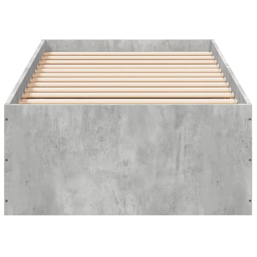 Cadre de lit sans matelas gris béton 75x190 cm - 4