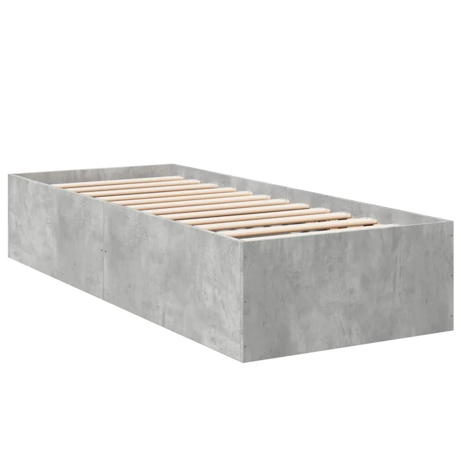 Cadre de lit sans matelas gris béton 75x190 cm - 6