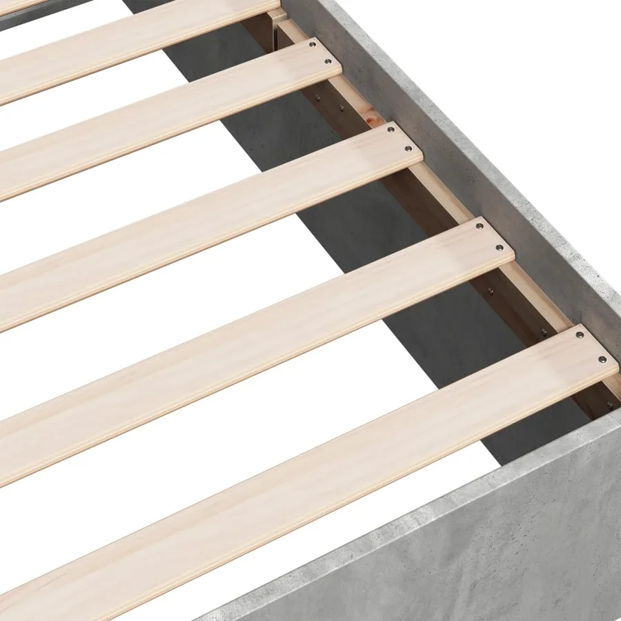 Cadre de lit sans matelas gris béton 75x190 cm - 7