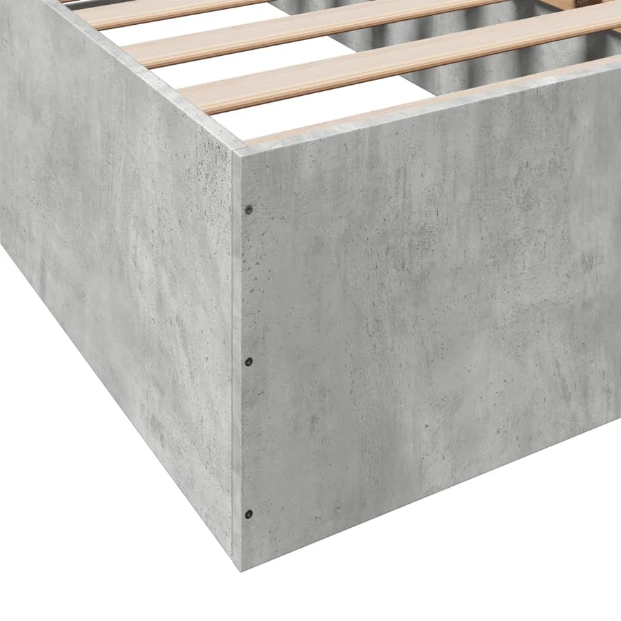 Cadre de lit sans matelas gris béton 75x190 cm - 8
