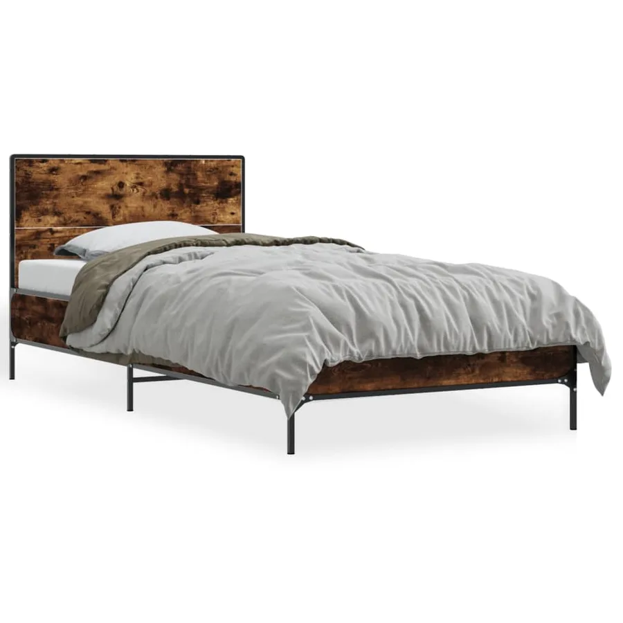 Cadre de lit sans matelas chêne fumé 90x190 cm - 2