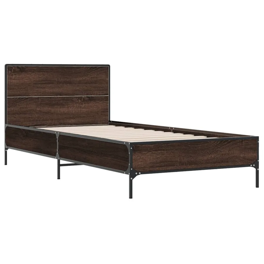 Cadre de lit sans matelas chêne marron 90x190 cm - 3