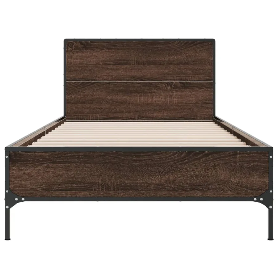 Cadre de lit sans matelas chêne marron 90x190 cm - 4