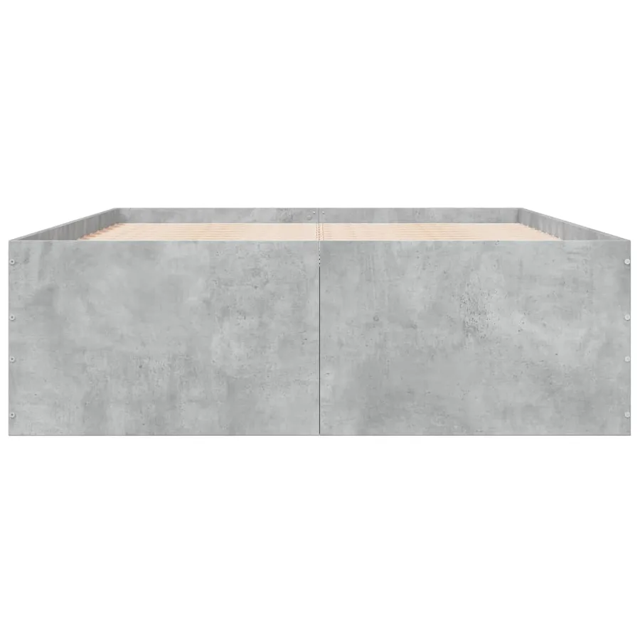 Cadre de lit sans matelas gris béton 120x190 cm - 4
