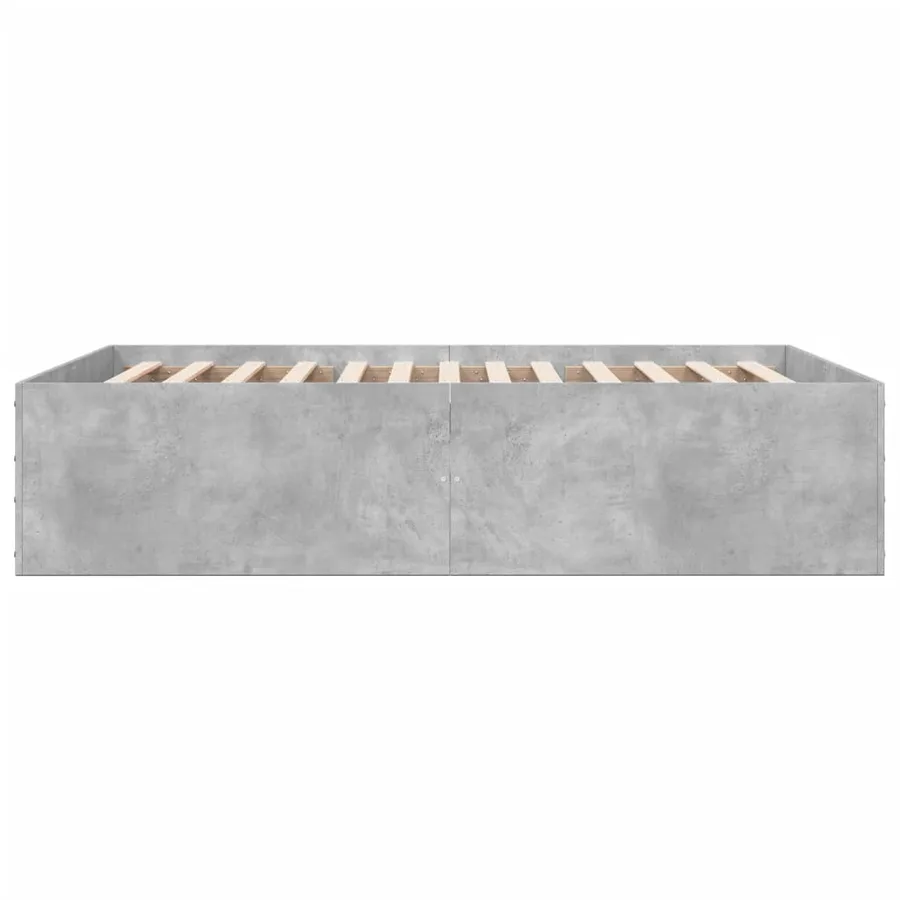 Cadre de lit sans matelas gris béton 120x190 cm - 5